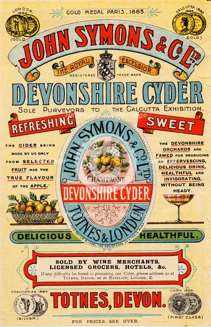 John Symons & Co Devonshire Cyder, 19th century. Artist: Unknown