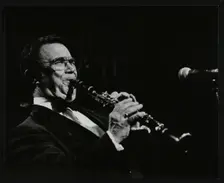 Johnny Mince playing his clarinet, Stevenage, Hertfordshire, 1984. Creator: Denis Williams