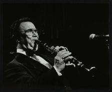 Johnny Mince playing his clarinet, Stevenage, Hertfordshire, 1984. Creator: Denis Williams