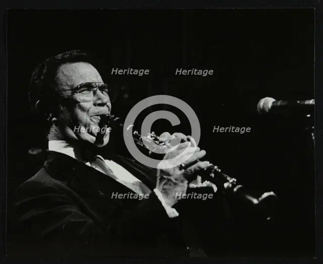 Johnny Mince playing his clarinet, Stevenage, Hertfordshire, 1984. Creator: Denis Williams.