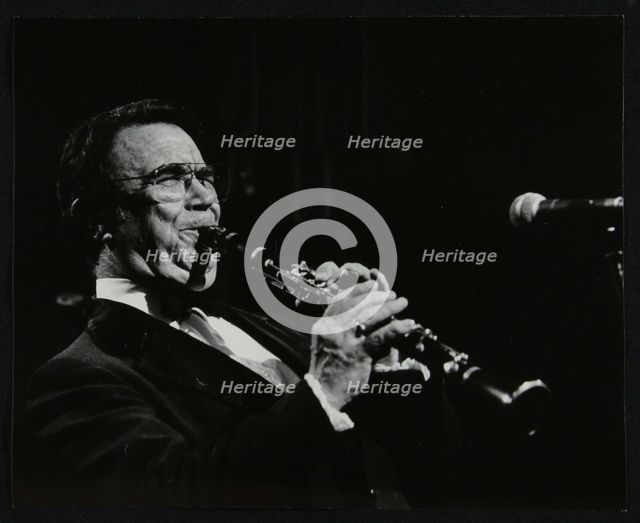 Johnny Mince playing his clarinet, Stevenage, Hertfordshire, 1984. Creator: Denis Williams.