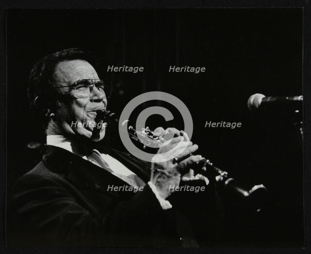 Johnny Mince playing his clarinet, Stevenage, Hertfordshire, 1984. Artist: Denis Williams