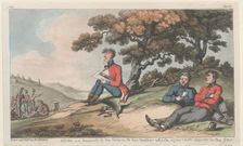 Johnny writes an account of the action to his mother, which afterwards appears in the Star..., 1815. Creator: Thomas Rowlandson