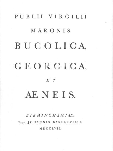 'John's Baskerville's Virgil', 1757, (1946). Artist: John Baskerville.