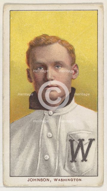 Johnson, Washington, American League, from the White Border series (T206) for the Ameri..., 1909-11. Creator: American Tobacco Company.