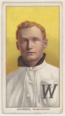 Johnson, Washington, American League, from the White Border series (T206) for the Ameri..., 1909-11. Creator: American Tobacco Company