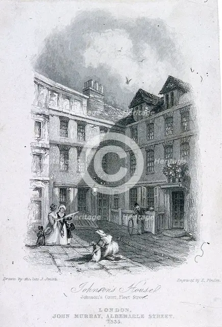 Johnson's Court, Fleet Street, London, 1835. Artist: Edward Francis Finden