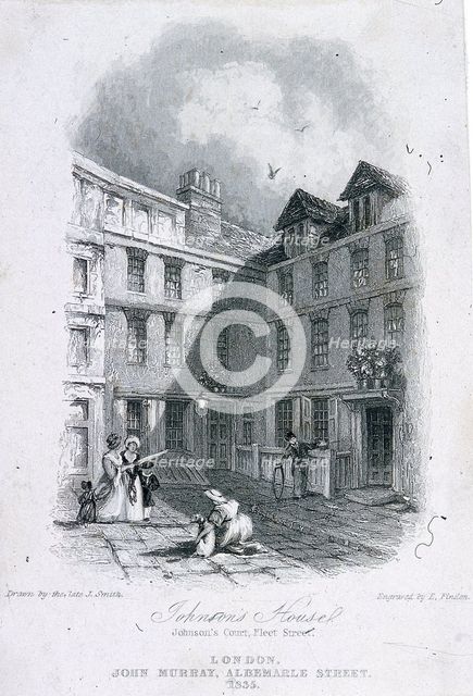 Johnson's Court, Fleet Street, London, 1835. Artist: Edward Francis Finden