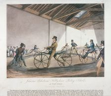 Johnson's Pedestrian Hobbyhorse Riding School the Strand, Westminster, London, 1819. Artist: Anon