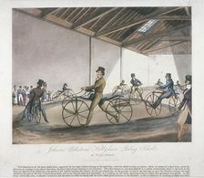Johnson's Pedestrian Hobbyhorse Riding School the Strand, Westminster, London, 1819. Artist: Anon