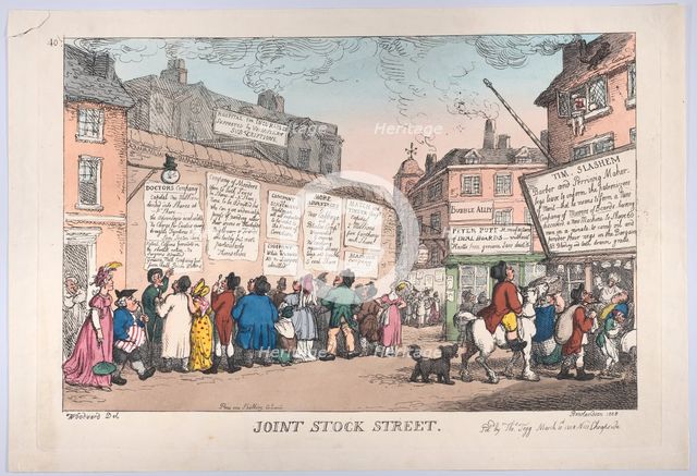 Joint Stock Street, March 10, 1808., March 10, 1808. Creator: Thomas Rowlandson.