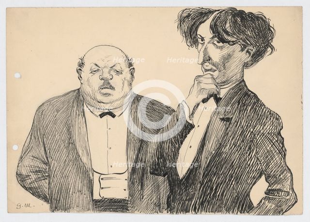 Joint Work - Satirical Drawing, around 1935. Creator: Gustav Mally.