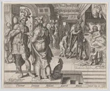 Jonadab Counselling Amnon, from The Story of Tamar and Amnon, plate 1, 1559., 1559. Creator: Philip Galle