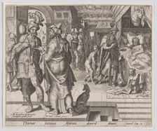Jonadab Counselling Amnon, from The Story of Tamar and Amnon, plate 1, 1559., 1559. Creator: Philip Galle