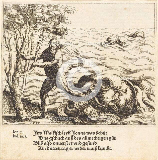 Jonah is Delivered from the Whale, 1548. Creator: Augustin Hirschvogel.
