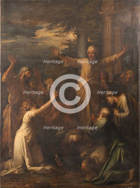 Jonah Preaching to the People of Niniveh, 1661. Creator: Salvator Rosa.