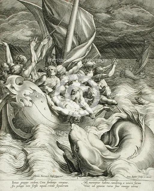 Jonah Thrown to the Whale, c1582. Creator: Johann Sadeler I.
