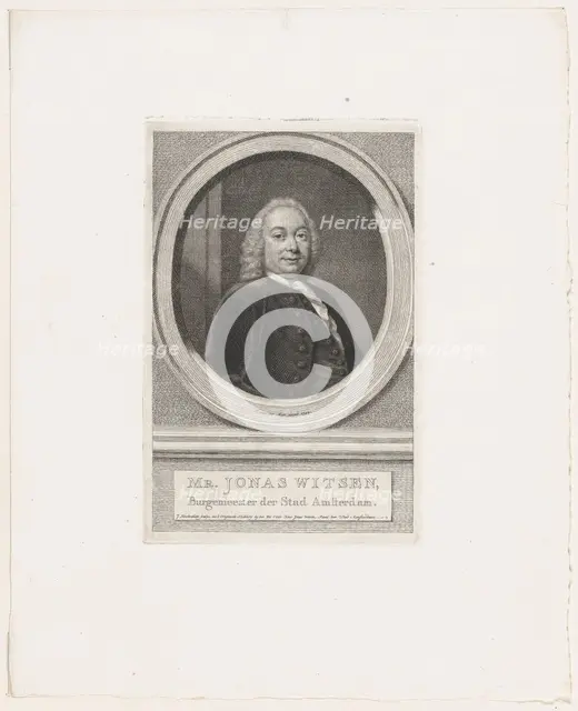 Jonas Witsen, Burgemeester der Stad Amsterdam, ca. 1749. Creator: Jacobus Houbraken.
