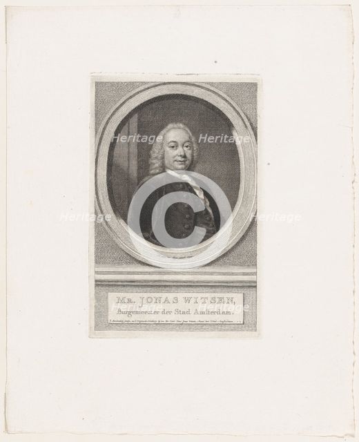 Jonas Witsen, Burgemeester der Stad Amsterdam, ca. 1749. Creator: Jacobus Houbraken.