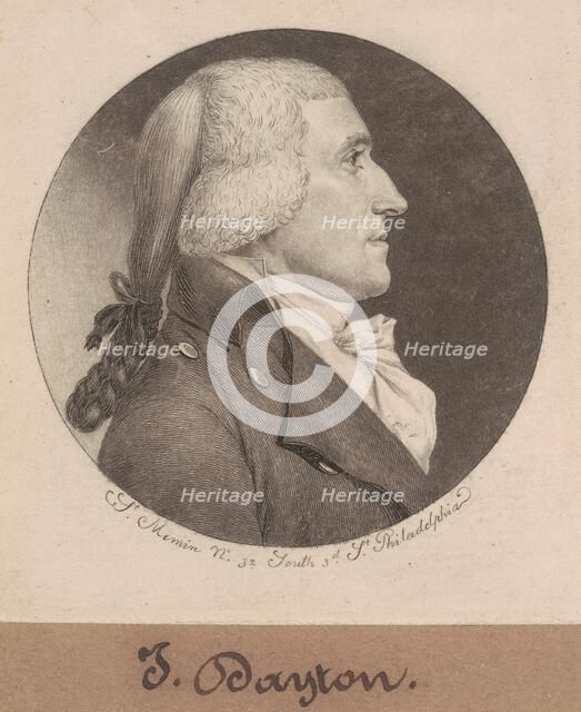 Jonathan Dayton, 1798. Creator: Charles Balthazar Julien Févret de Saint-Mémin.