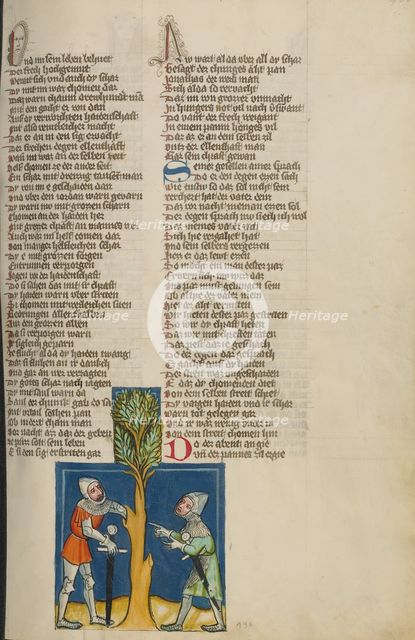 Jonathan Disobeying the Prohibition to Eat; Weltchronik, about 1400-1410. Creator: Unknown.