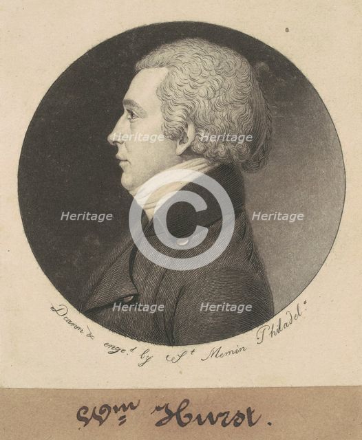Jonathan Harvey Hurst, 1798. Creator: Charles Balthazar Julien Févret de Saint-Mémin.