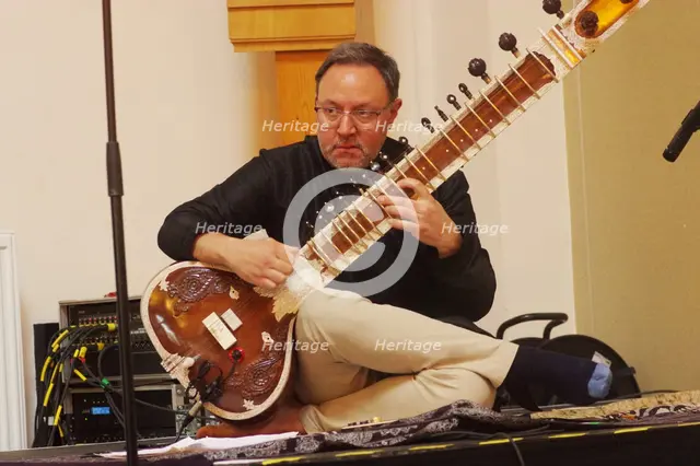 Jonathan Mayer, Indo Jazz Fusion Revisited, Loughton Methodist Church, Loughton, Essex, 2024. Creator: Brian O'Connor.