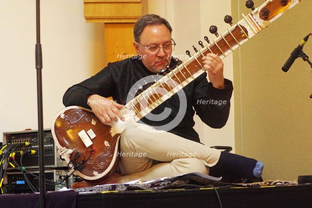 Jonathan Mayer, Indo Jazz Fusion Revisited, Loughton Methodist Church, Loughton, Essex, 2024. Creator: Brian O'Connor.