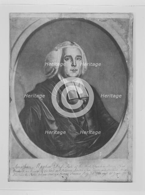 Jonathan Mayhew, D. D. Pastor of the West Church in Boston, New England, 1766. Creator: Richard Jennys.