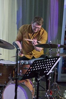 Jonathan Silk, Sara Colman Band, Watermill Jazz Club, Dorking, Surrey, 28 Jan 2020. Creator: Brian O'Connor