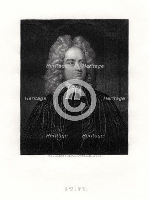 Jonathan Swift, Anglo-Irish writer, 19th century. Artist: B Holl