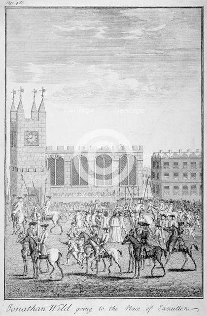 'Jonathan Wild going to the place of execution', London, 1725. Artist: Anon