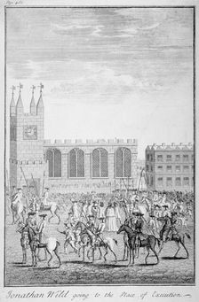 Jonathan Wild going to the place of execution London, 1725. Artist: Anon