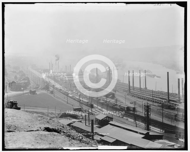 Jones and Laughlin steel mills, Pittsburgh, Pa., between 1900 and 1915. Creator: Unknown.