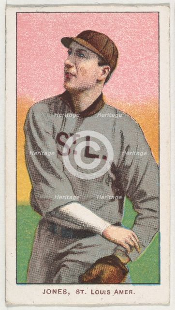 Jones, St. Louis, American League, from the White Border series (T206) for the American..., 1909-11. Creator: American Tobacco Company.