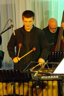 Jonny Mansfield, Stan Sulzmann’s Neon Orchestra, Watermill Jazz Club, Dorking, Surrey, Nov 2023. Creator: Brian O'Connor