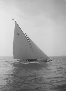 Jonquil heeling on upwind course, 1912. Creator: Kirk & Sons of Cowes