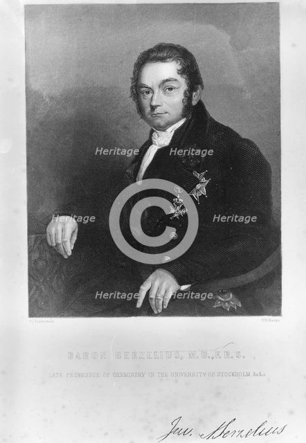 Jons Jacob Berzelius, Swedish chemist, early 19th century. Creator: Unknown.