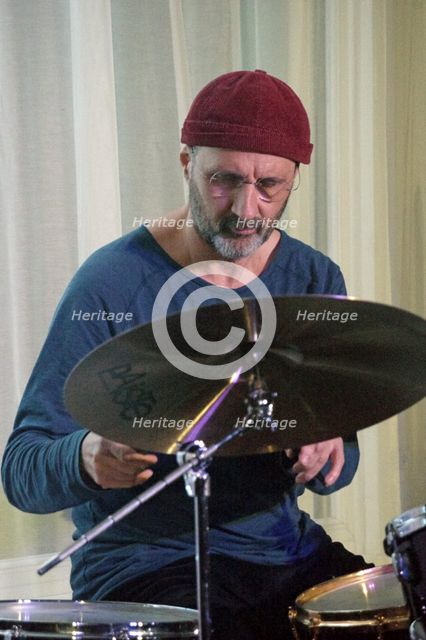 Jorge Rossy, Martin Speake's International Quartet, Watermill Jazz Club, Surrey, 18 Feb 2020. Creator: Brian O'Connor.