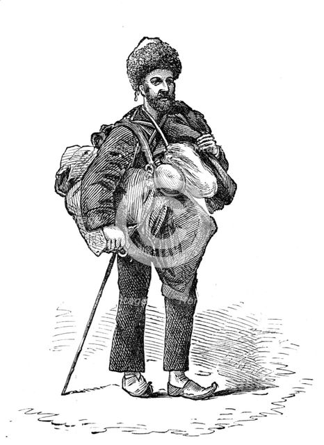 Jorgi, Mr. Suter's servant, carrying their bedding and provisions, 1881. Creator: Unknown.