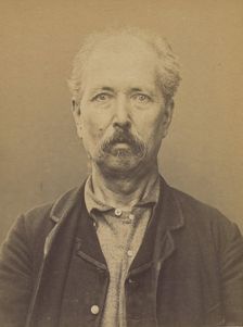 Jordy. Baptiste. 61 ans, né le 8/72/32 à Labardes (Aude). Cordonnier. Anarchiste. 2/7/94. , 1894. Creator: Alphonse Bertillon
