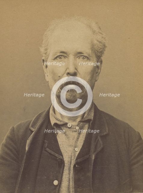 Jordy. Baptiste. 61 ans, né le 8/72/32 à Labardes (Aude). Cordonnier. Anarchiste. 2/7/94. , 1894. Creator: Alphonse Bertillon.