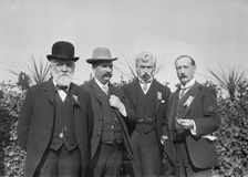 Jos. Ellis, Sir John Randles, G. Muir Ritchie, and Col. Sir Chas. Allen standing together... 1910. Creator: Bain News Service