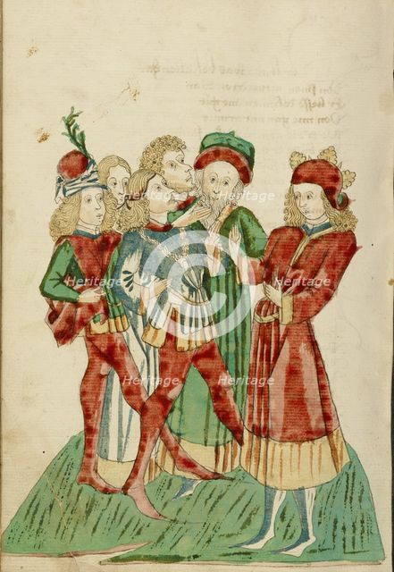 Josaphat Speaks to the Nobles; Barlaam und Josaphat, 1469. Creators: Hans Schilling, Diebolt Lauber.