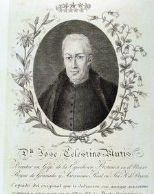 José Celestino Mutis (1732-1808), Spanish-Colombian naturalist, engraving