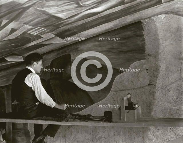 José Clemente Orozco at Work, 1926. Creator: Modotti; Tina (1896-1942).