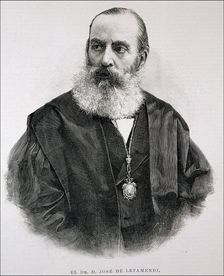 José de Letamendi (1828-1952), Spanish doctor. Engraving in the Ilustración Española y Americana