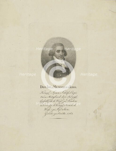 José de Mendoza y Ríos (1761-1816) , c. 1810. Creator: Westermayr, Conrad (1765-1834).