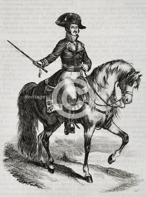 José de Palafox y Melci, 1st Duke of Zaragoza, (1775-1847), Spanish general at Peninsular War, 1853. Creators: Eusebio Zarza, Bernardo Rico.