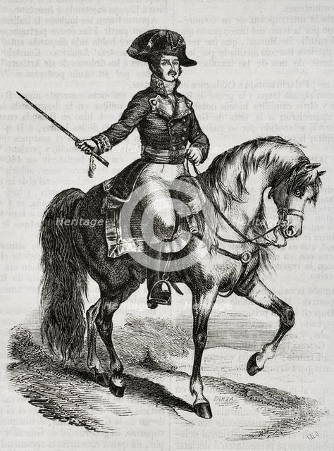 José de Palafox y Melci, 1st Duke of Zaragoza, (1775-1847), Spanish general at Peninsular War, 1853. Creators: Eusebio Zarza, Bernardo Rico.